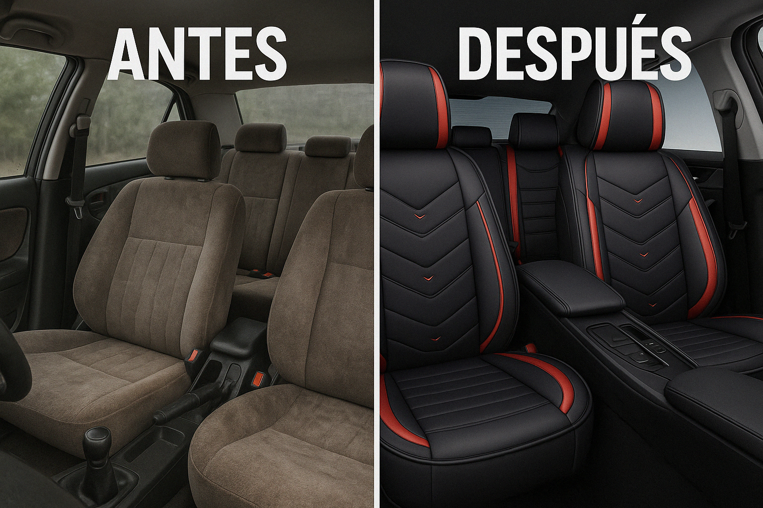 Fundas colocadas en auto completo
